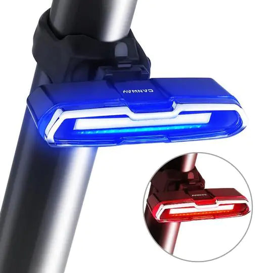 USB Rechargeable Red and Blue LED Bicycle Tail Light